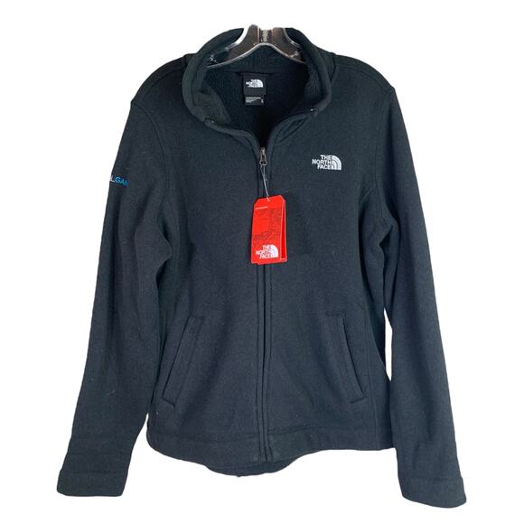The North Face Jackets & Blazers - The North Face Jacket Wmn XL Black Sweater Fleece Full Zip Viral Gains Logo NWT
